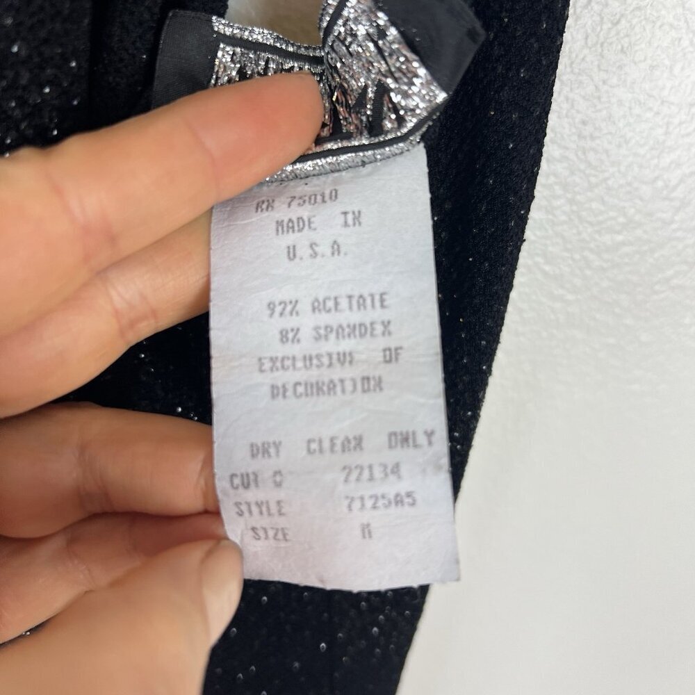 City Triangles Vtg 90s Y2k Black Sparkly Maxi Dre… - image 8